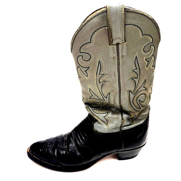 Justin Patchwork Cowboy Boots Exotic Teju Lizard Reptile Men’s 9 D Western main image 8